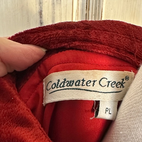 Coldwater Creek Vintage Red Velvet Floral Patchwork Jacket - Picture 2 of 11